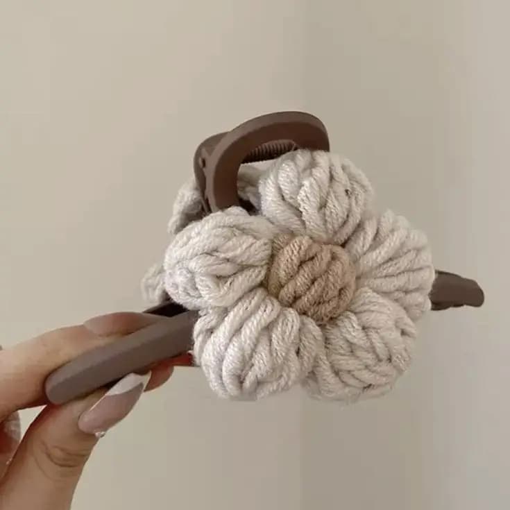 Crocheted Daisy Hair Claw